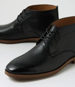COLORADO Boots|Dress Shoes-Lavra Black Tumble Leather Lace Up Boots