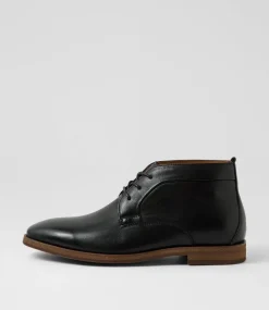 COLORADO Boots|Dress Shoes-Lavra Black Tumble Leather Lace Up Boots