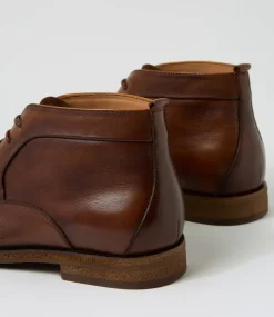 COLORADO Boots|Dress Shoes-Lavra Cognac Tumble Leather Lace Up Boots