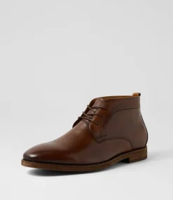 COLORADO Boots|Dress Shoes-Lavra Cognac Tumble Leather Lace Up Boots