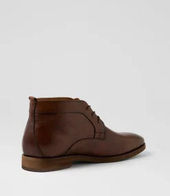 COLORADO Boots|Dress Shoes-Lavra Cognac Tumble Leather Lace Up Boots