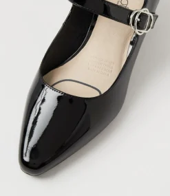 Women SUPERSOFT Comfort|Mary Janes-Lays Black Covered Heel Patent Leather Heels