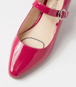 Women SUPERSOFT Comfort|Mary Janes-Lays Dark Fuchsia Covered Patent Leather Mary Jane Heels