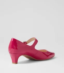 Women SUPERSOFT Comfort|Mary Janes-Lays Dark Fuchsia Covered Patent Leather Mary Jane Heels