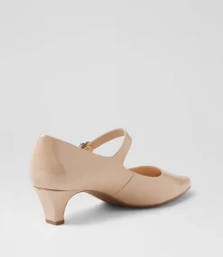 Women SUPERSOFT Comfort|Mary Janes-Lays Nude Covered Patent Leather Mary Jane Heels