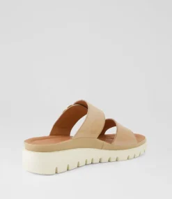 Women DIANA FERRARI Flats|Sandals-Leeana Latte Leather Sandals