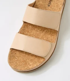 Women DIANA FERRARI Flats|Sandals-Leef Nougat Leather Sandals