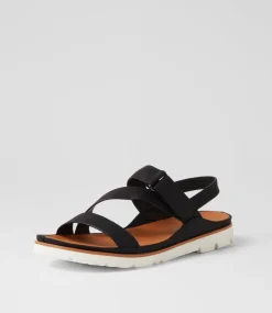 Women I LOVE BILLY Flats|Sandals-Leilas Black Sandals