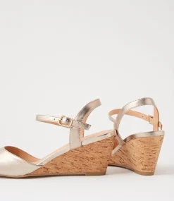Women DIANA FERRARI Heels-Leisal Champagne Cork Leather Heels