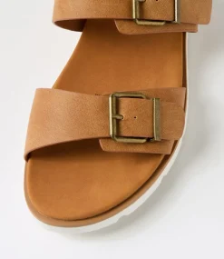 Women I LOVE BILLY Slides|Flats-Lertol Tan Slides