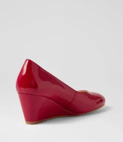 Women DIANA FERRARI Wedges|Heels-LESPIE DF DEEP RED PATENT LEATHER
