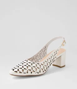 Women DIANA FERRARI Heels-Leyah White Leather Heels
