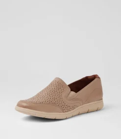 Women COB HILL Wedges|Flats-Lidia Slip On Light Tan Burnished Leather Flat Shoes