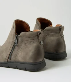 Women COB HILL Boots-Lidia Zip Grey Nubuck Ankle Boots