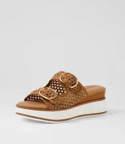 Women I LOVE BILLY Sandals-Liker Brown Weave Sandals