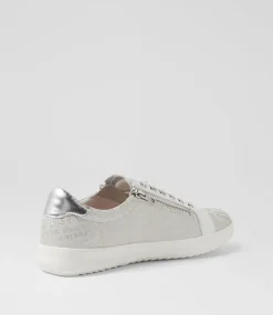 Women SUPERSOFT Comfort|Sneakers-Lillyz Silver Font White Leather Sneakers