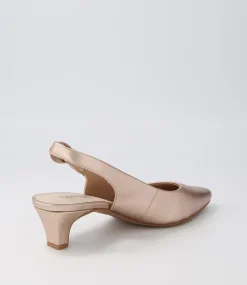 Women SUPERSOFT Comfort|Heels-Lilybeth2 Champagne Leather Heels