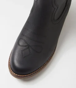 Women COLORADO Boots|Comfort-Limit Black Pull Up Leather Calf Boots