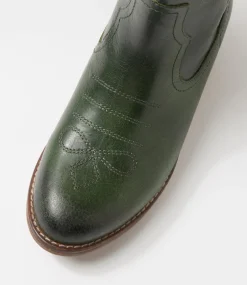 Women COLORADO Boots|Comfort-Limit Forest Green Crazyhorse Leather Calf Boots