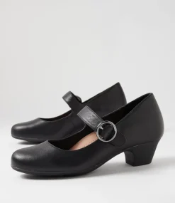 Women SUPERSOFT Comfort|Mary Janes-Limited Black Leather Heels