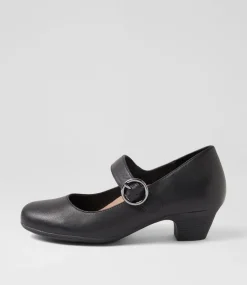 Women SUPERSOFT Comfort|Mary Janes-Limited Black Leather Heels