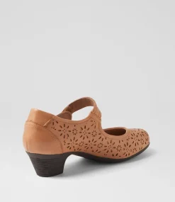 Women SUPERSOFT Comfort|Heels-Lindeal Dark Tan Leather Heels
