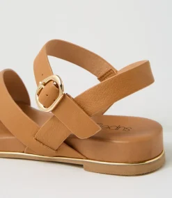 Women SUPERSOFT Comfort|Flats-Lindi Dark Tan Leather Sandals