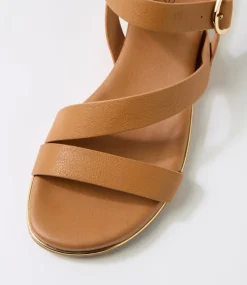 Women SUPERSOFT Comfort|Flats-Lindi Dark Tan Leather Sandals