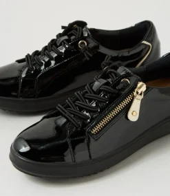 Women SUPERSOFT Comfort|Sneakers-Lindse Black Gold Patent Leather Sneakers
