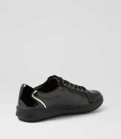 Women SUPERSOFT Comfort|Sneakers-Lindse Black Gold Patent Leather Sneakers