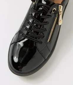 Women SUPERSOFT Comfort|Sneakers-Lindse Black Gold Patent Leather Sneakers