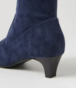 Women SUPERSOFT Boots|Comfort-LINSAI SU NAVY STRETCH MICROSUEDE
