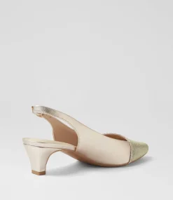 Women SUPERSOFT Comfort|Heels-Linsain Platinum Sparkle Platinum Fabric Leather Heels