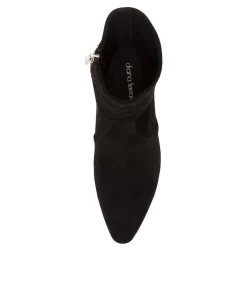 Women DIANA FERRARI Boots-LINTA BLACK MICROSUEDE ANKLE BOOTS