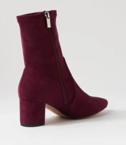Women DIANA FERRARI Boots-Linta Mulberry Stretch Microsuede Ankle Boots