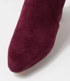 Women DIANA FERRARI Boots-Linta Mulberry Stretch Microsuede Ankle Boots