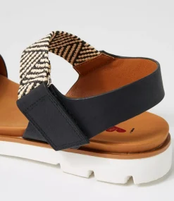 Women I LOVE BILLY Flats|Sandals-Lintee Black Elastic Sandals