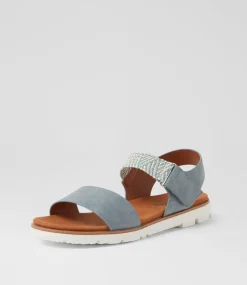 Women I LOVE BILLY Flats|Sandals-Lintee Denim Sandals
