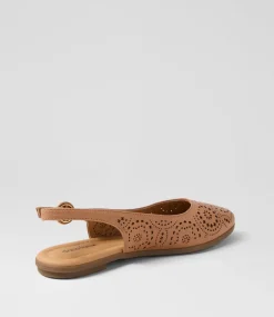 Women DIANA FERRARI Flats-Linz Dark Tan Leather Flat Shoes