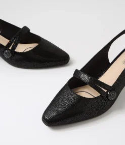 Women SUPERSOFT Comfort|Heels-Lisshle2 Black Dot Suede Heels