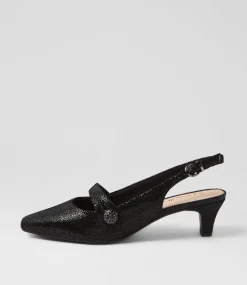 Women SUPERSOFT Comfort|Heels-Lisshle2 Black Dot Suede Heels