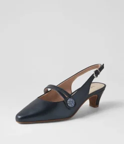 Women SUPERSOFT Comfort|Heels-Lisshle2 Blue Metallic Leather Heels