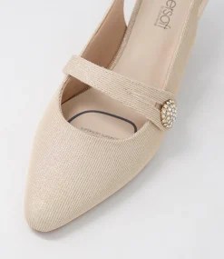Women SUPERSOFT Comfort|Heels-Lisshle2 Platinum Sparkle Fabric Heels