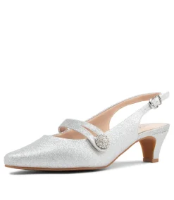 Women SUPERSOFT Comfort|Heels-Lisshle2 Silver Suede Heels