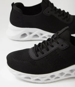 Women SUPERSOFT Comfort|Sneakers-Liveable Black Knit Sneakers