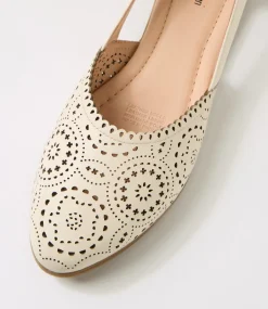 Women DIANA FERRARI Flats-Loama Cream Leather Ballet Flats