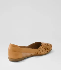 Women DIANA FERRARI Flats-Loama Dark Tan Leather Ballet Flats
