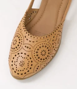 Women DIANA FERRARI Flats-Loama Dark Tan Leather Ballet Flats