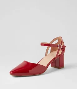 Women DIANA FERRARI Dress|Heels-Loctavia Deep Red Patent Leather Heels