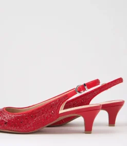 Women SUPERSOFT Comfort|Heels-Looloo Red Jewels Leather Heels